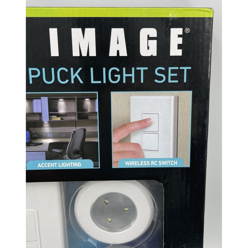 Sharper Image Wireless Remote LED 4 Light Puck Light Set New in Package NIP - Picture 3 of 9